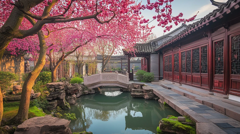 传统建筑园林春色