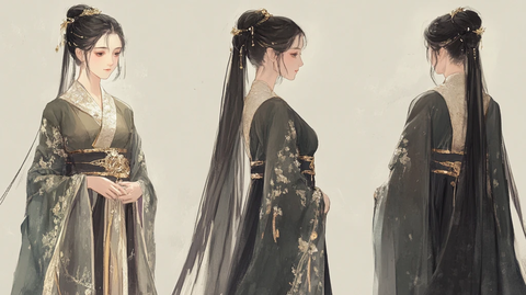汉服女插画