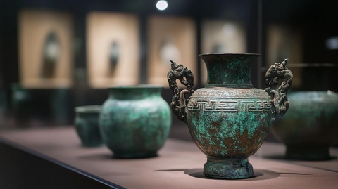 文物青铜云雷纹觚