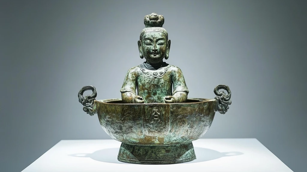 铜顶尊跪坐人像