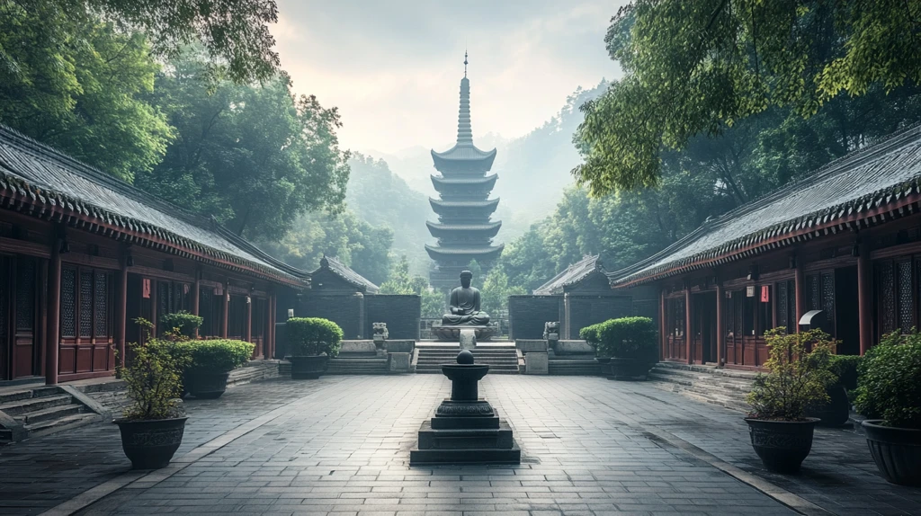 石塔佛像庭院古建