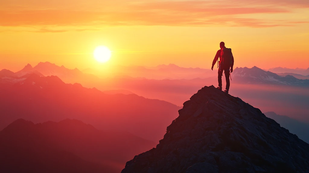 登顶成功拼搏进取征程