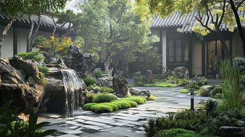 中式别墅中式园林院落