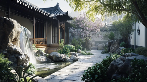 中式别墅中式园林院落