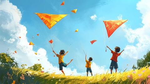 儿童放纸鸢