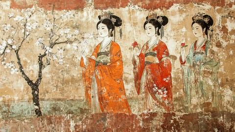 宫廷美女仕女图杏花