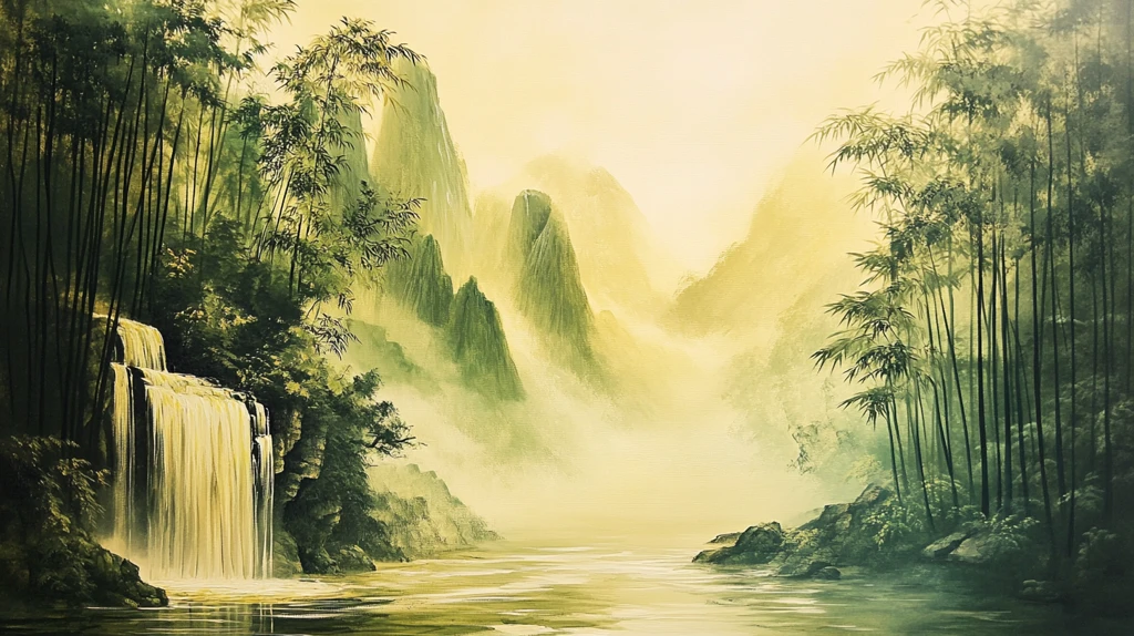 意境山水竹林装饰画