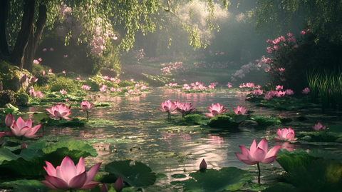 意境荷花池塘