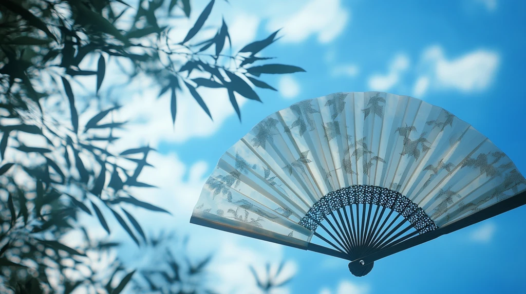 竹影折扇插画