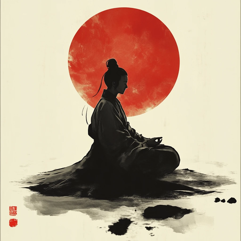 打坐新中式水墨