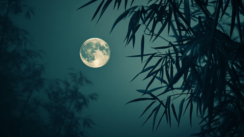 竹林圆月