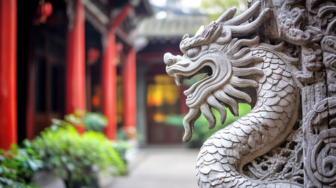 红墙龙柱宫苑石雕