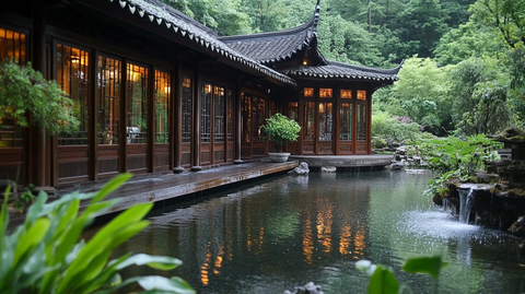 茶室庭院木雕门