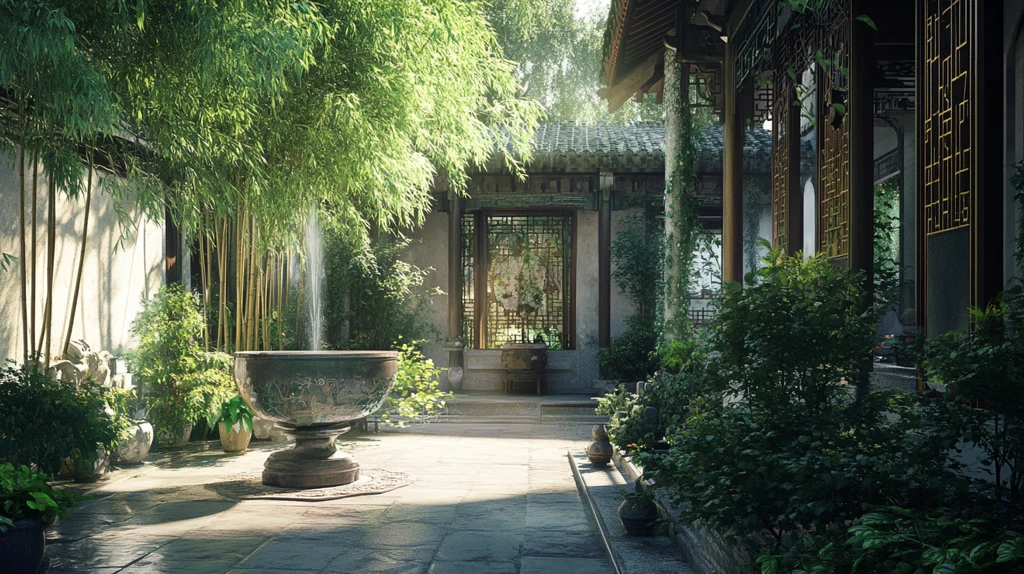 中式别墅中式园林院落