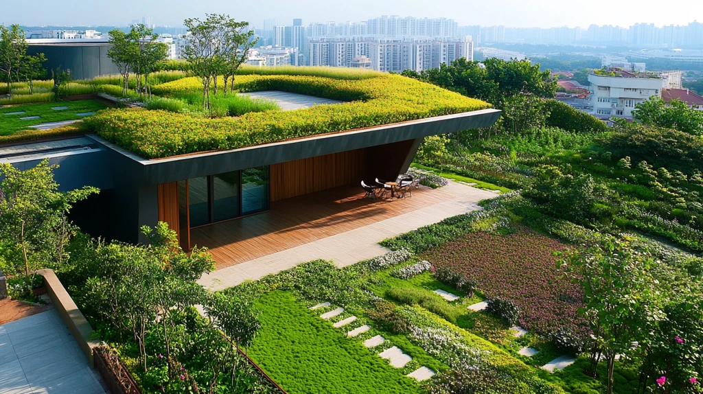 屋顶绿化效果图