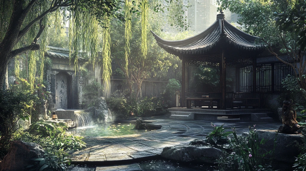 影视小品庭院背景