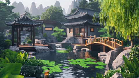 中式园林亭台楼阁