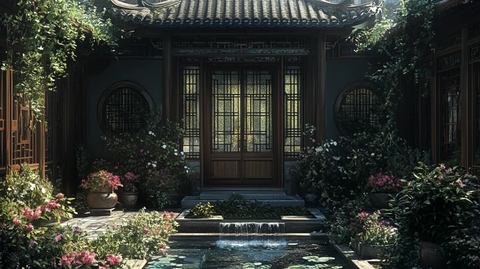 影视小品庭院背景