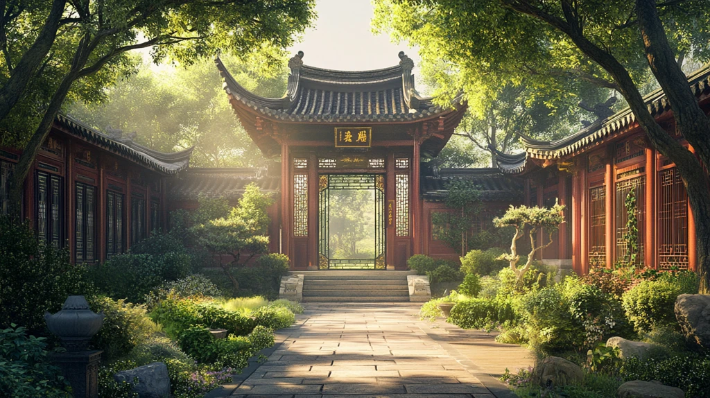 中式园林亭台楼阁