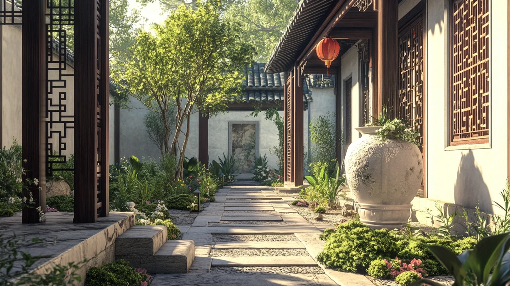 中式别墅中式园林院落
