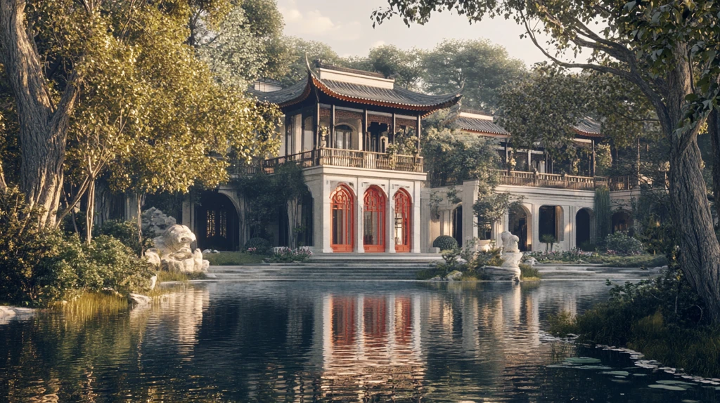 新中式楼阁皇宫山水