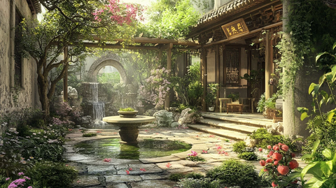 影视小品庭院背景