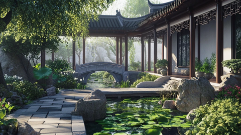 中式园林亭台楼阁