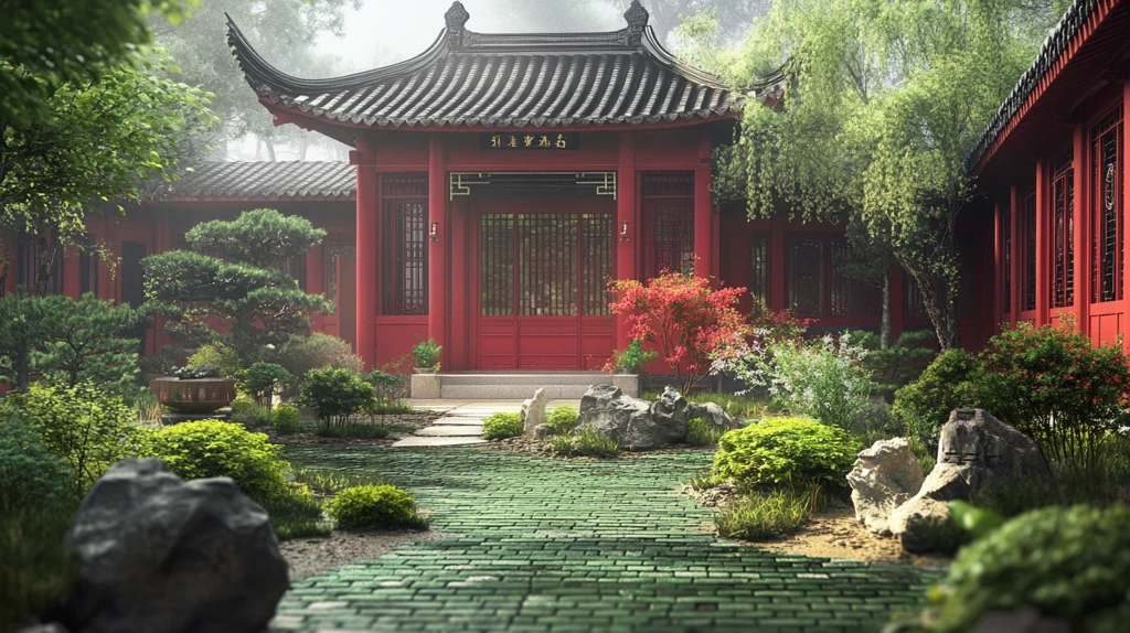 中式园林亭台楼阁