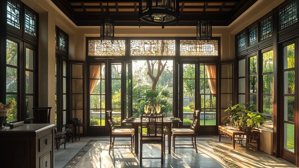 花园洋房中式门窗