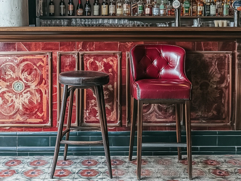 餐厅吧台巴凳特写