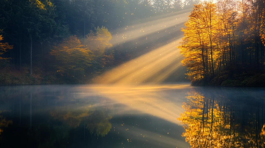 湖畔湖泊梦幻森林