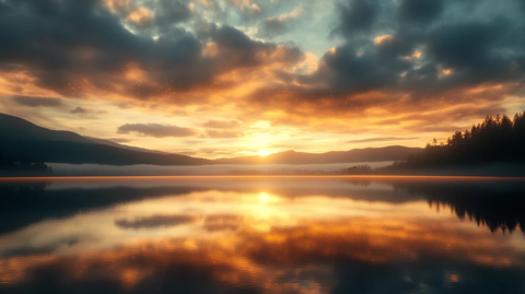 唯美山水风光日出