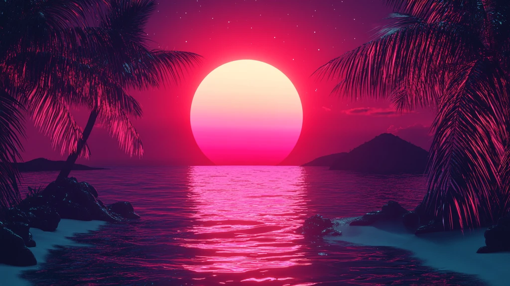 粉红色超现实海景