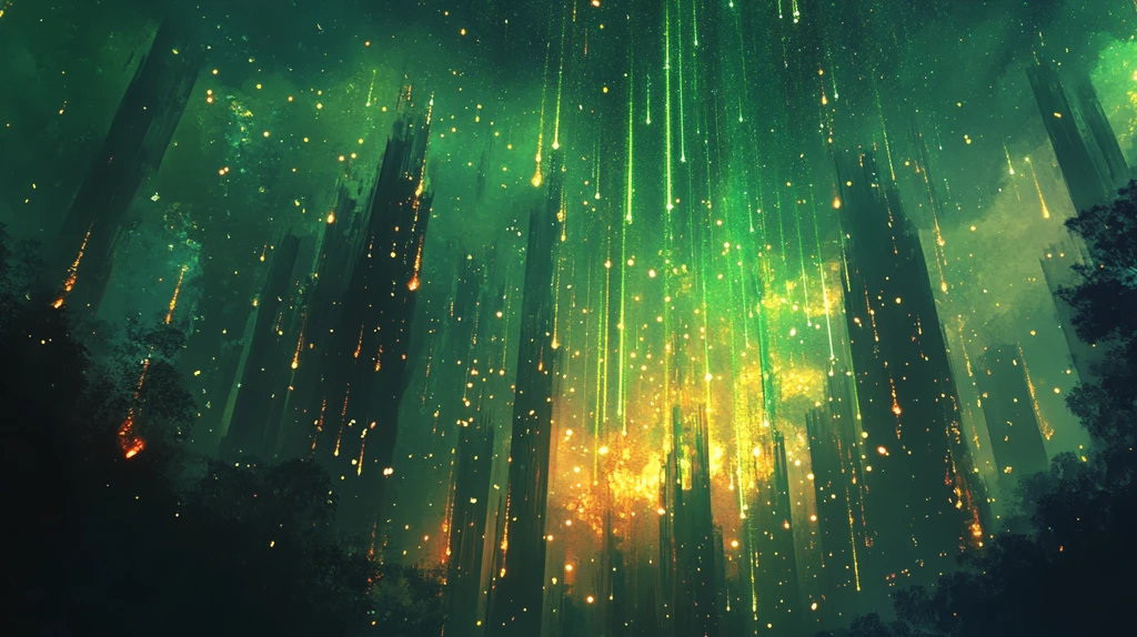 神秘绿色水晶梦幻背景