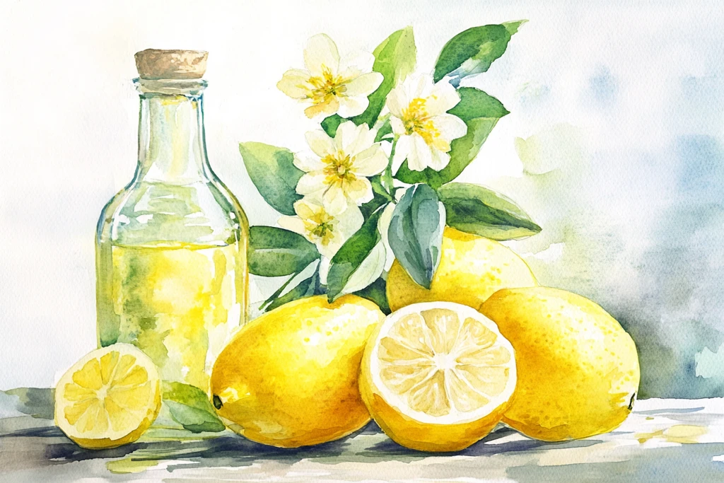 水彩柠檬画