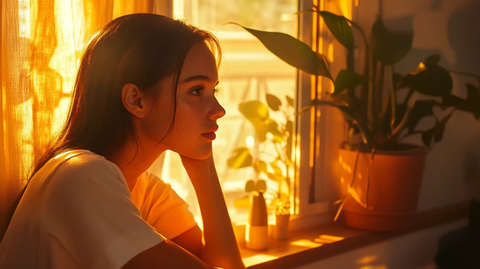 午后沐浴阳光下的美女