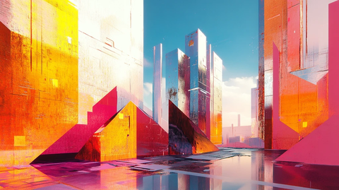几何色块城市