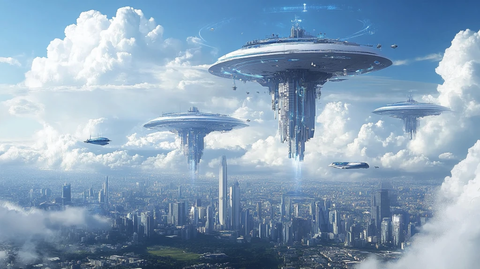 飞碟科幻电影背景