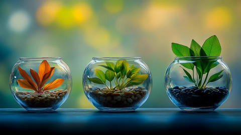 玻璃瓶装的植物