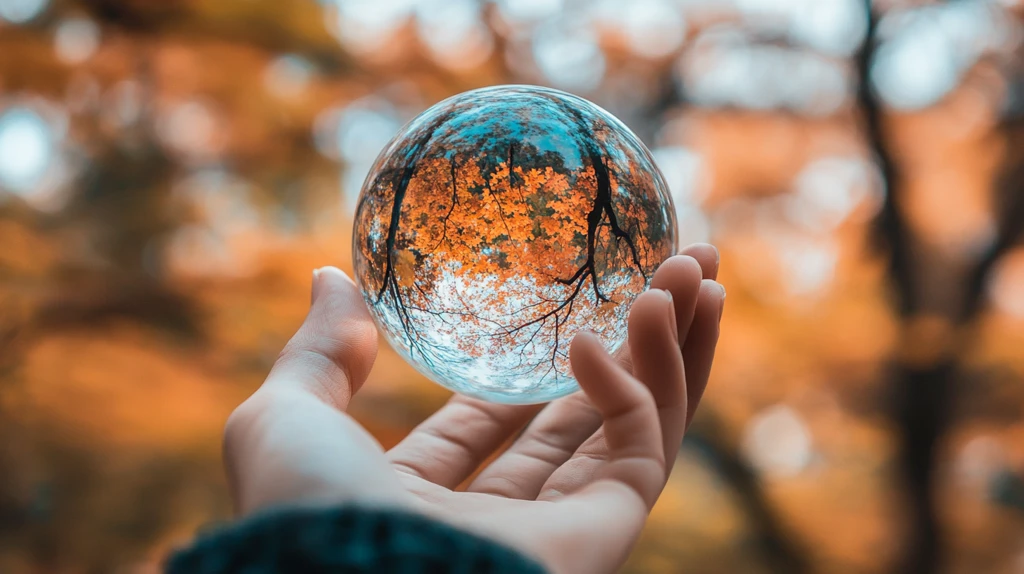 水晶球中的秋景