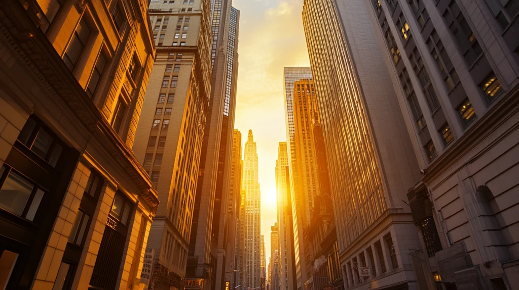 都市高楼暖色调