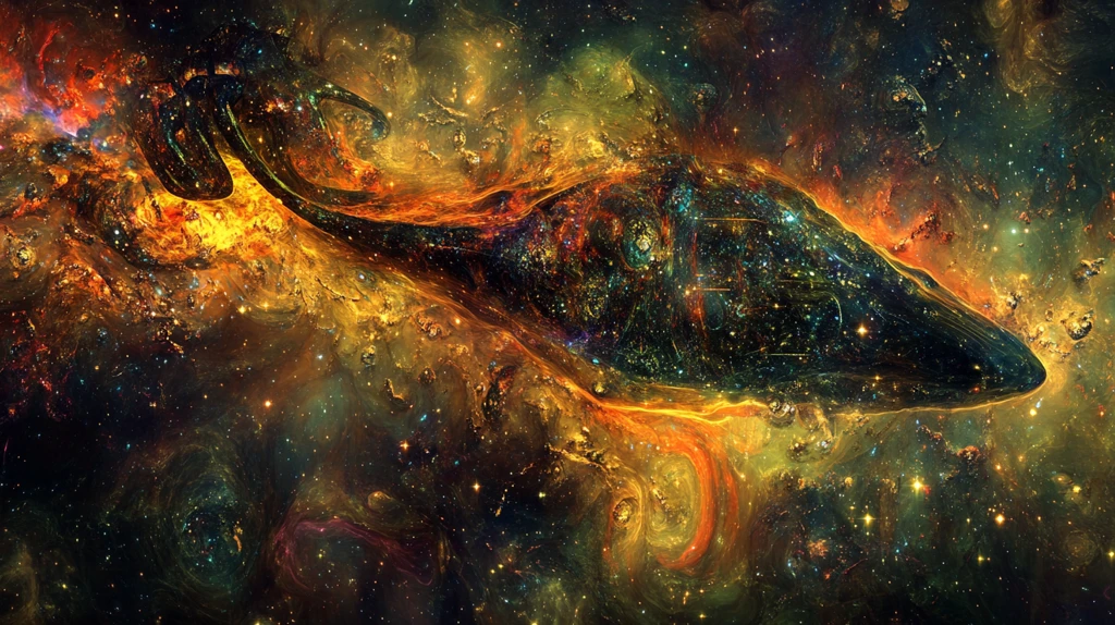 银河星系手绘鲸鱼儿