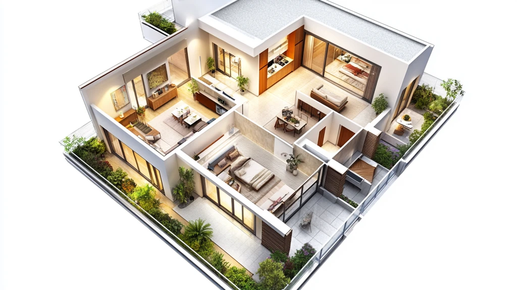 地产户型图渲染