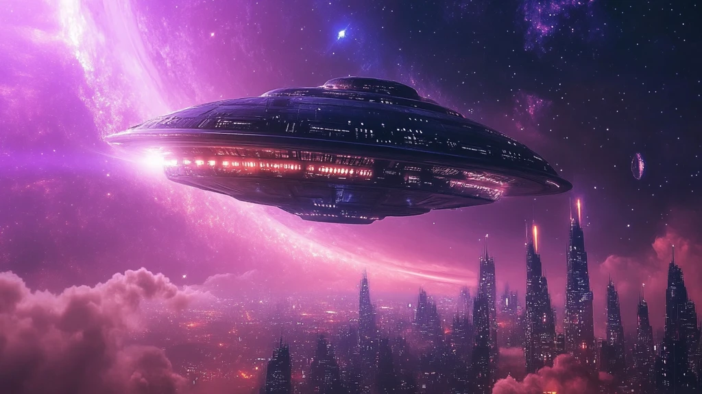 飞碟科幻电影背景