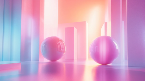 粉色球体简约抽象背景