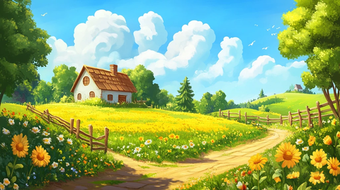 乡村场景插画
