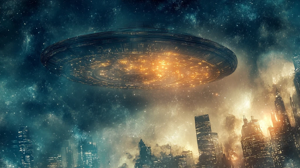 飞碟科幻电影背景