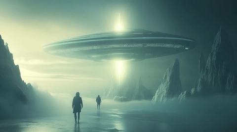 飞碟科幻电影背景