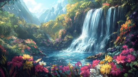 唯美梦幻花田场景