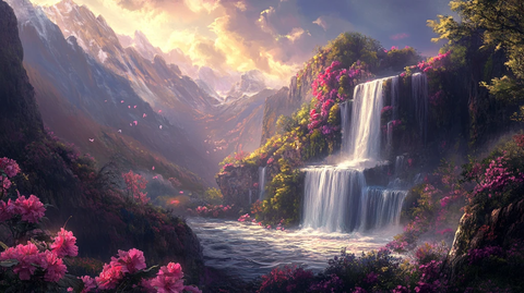 高清瀑布背景墙壁纸